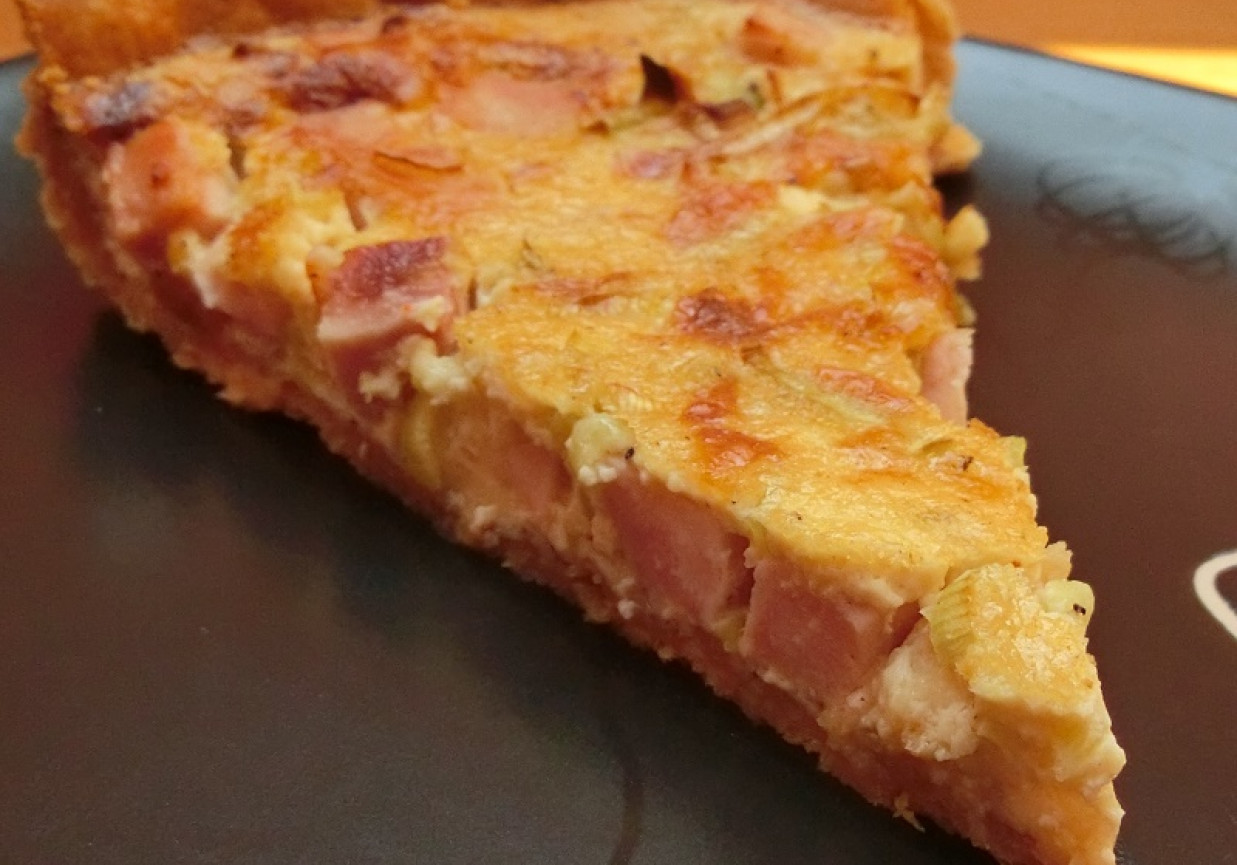 Quiche z porem i szynką DoradcaSmaku pl