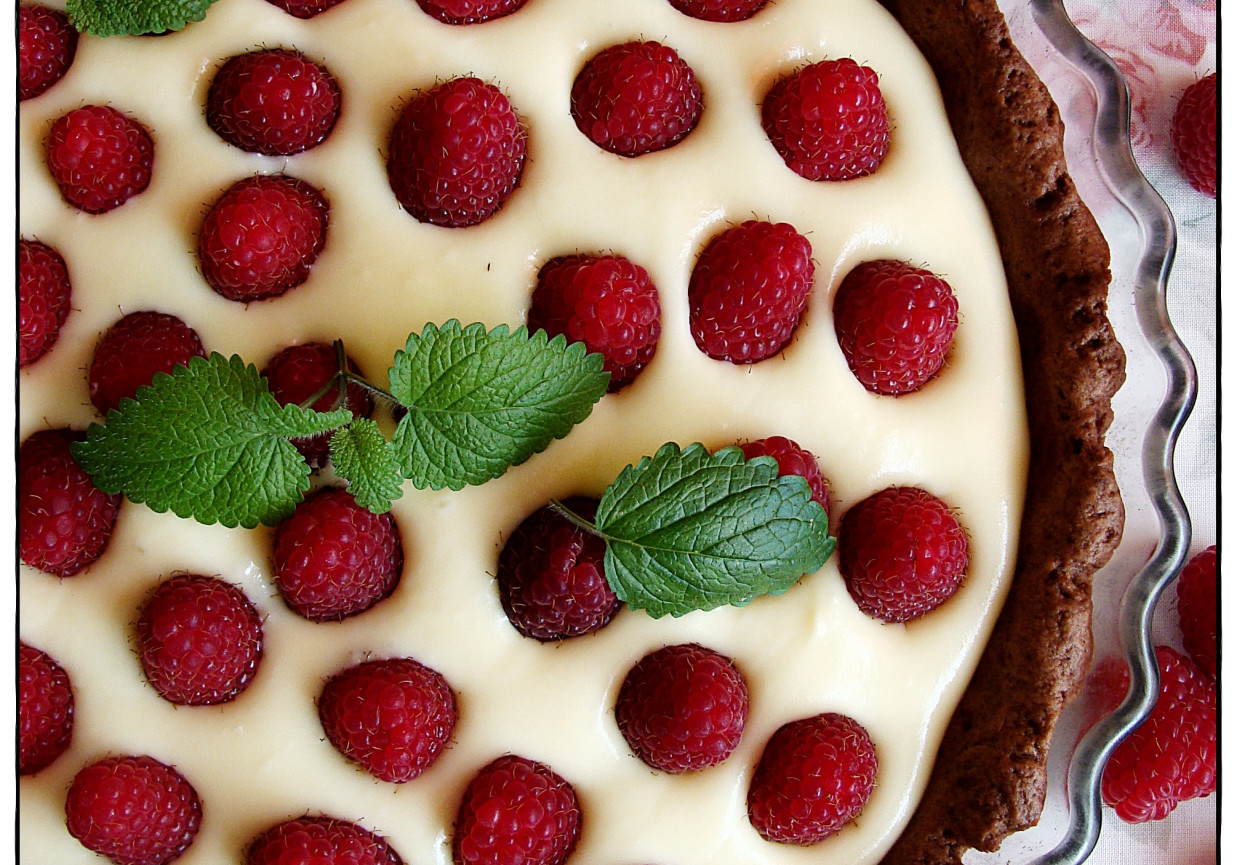 TARTA MALINOWA Z MASCARPONE I BIAŁĄ CZEKOLADĄ DoradcaSmaku pl