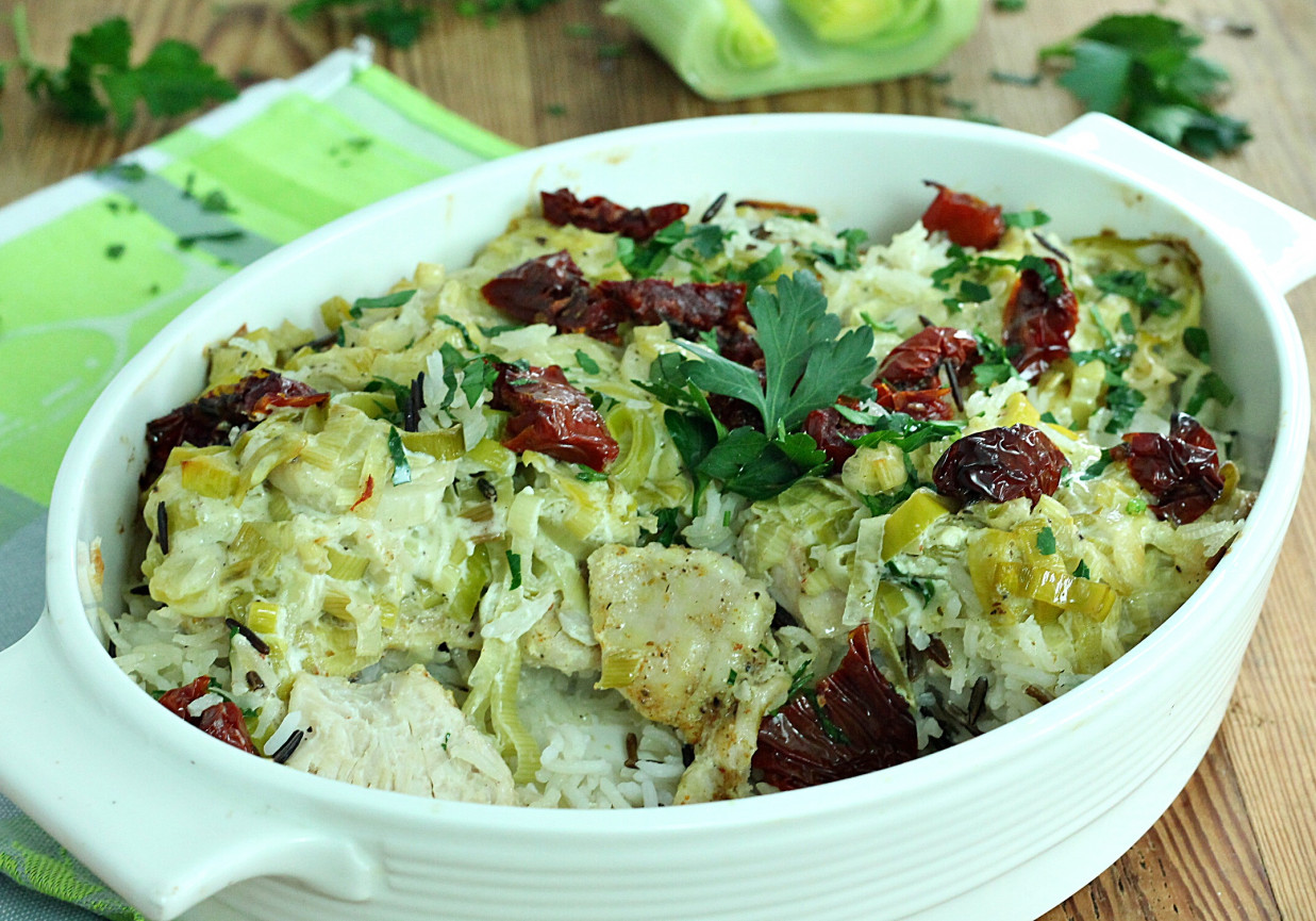 	 Zapiekanka porowo ryżowa foto