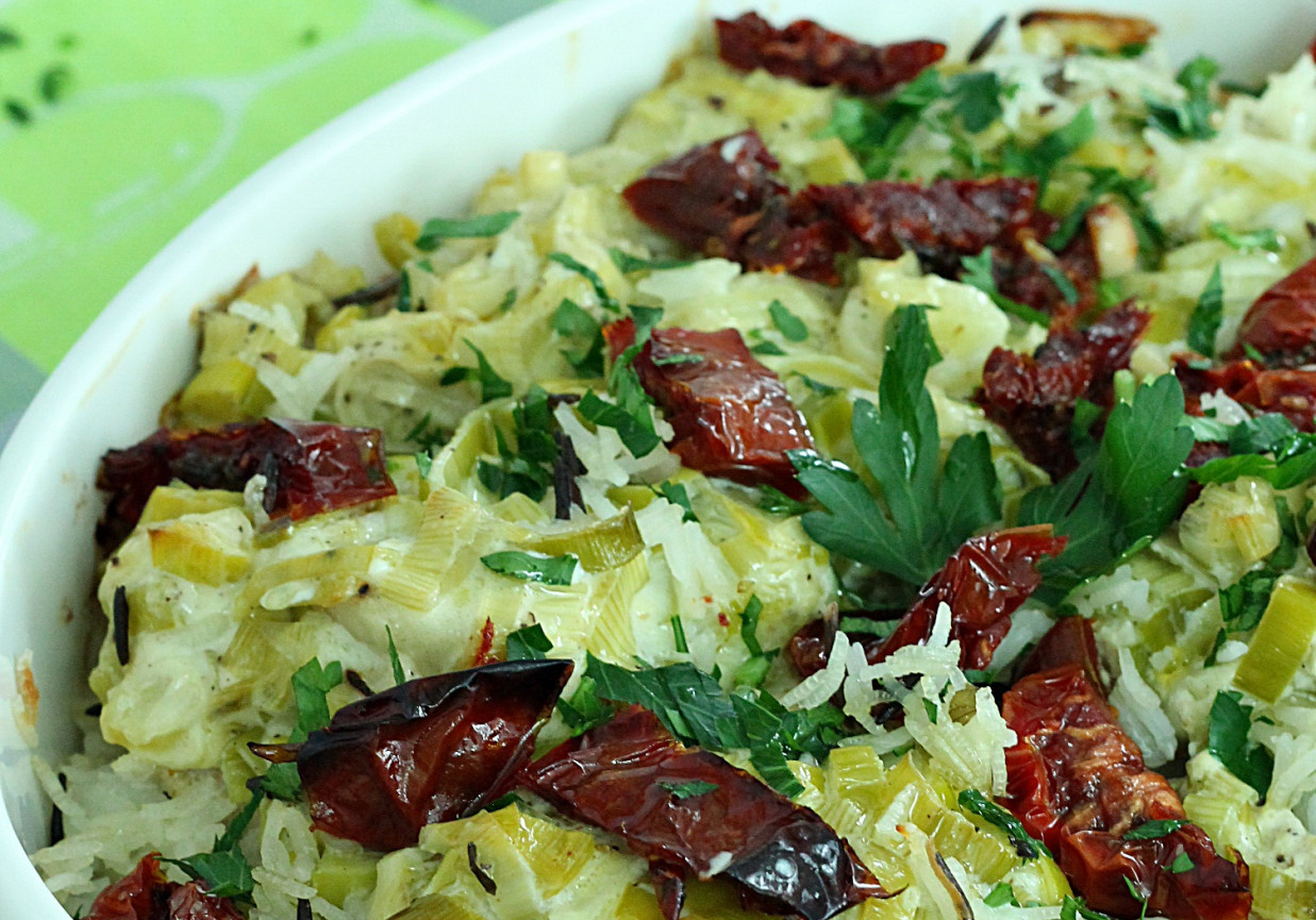 	 Zapiekanka porowo ryżowa foto