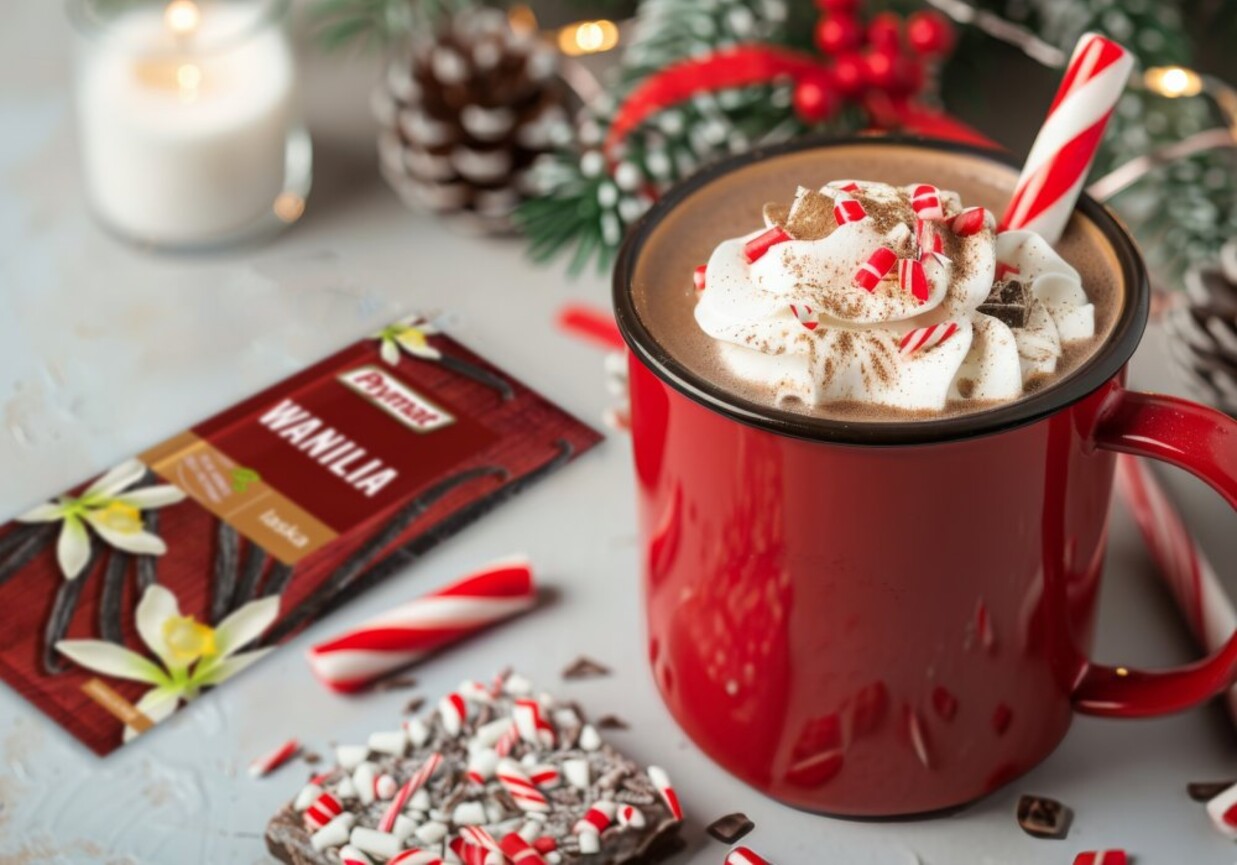 Gorąca czekolada z piankami foto