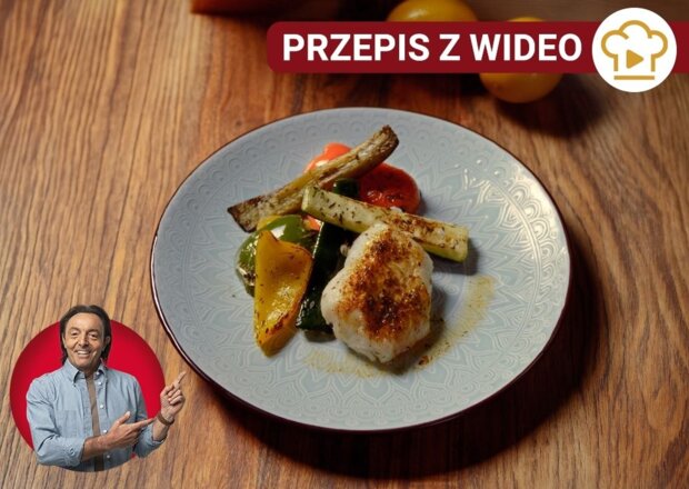 Fotografia przedstawiająca Ryba z warzywami z air fryera