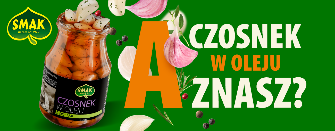CZOSNEK w oleju z ziolami  1300x508 px, max 200kB baner kategorii - bez CTA_