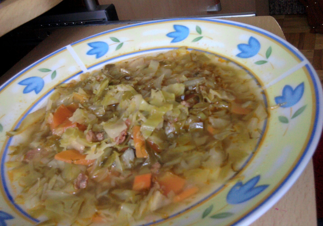 Babcina zupa z młodej kapustki foto