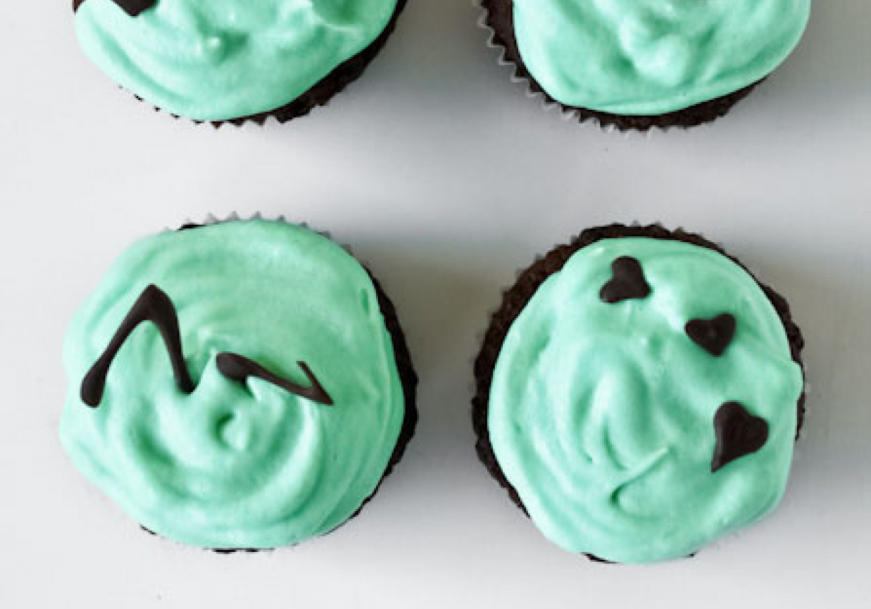 Babeczki czekoladowe z miętowym kremem - peepermint cupcakes foto