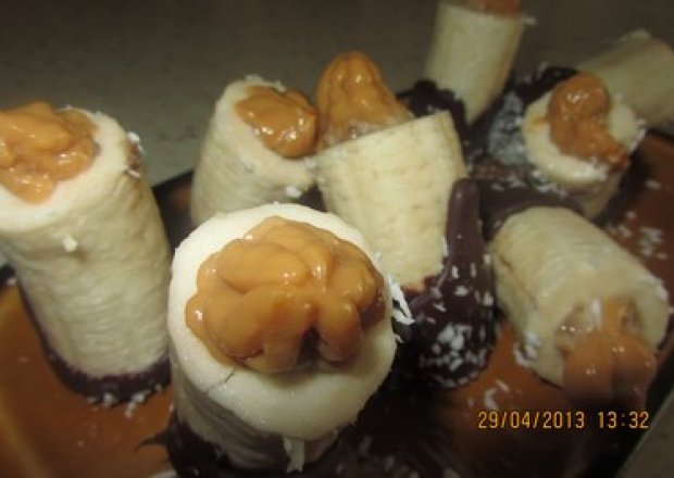Fotografia przedstawiająca Banany czekoladowe z toffi