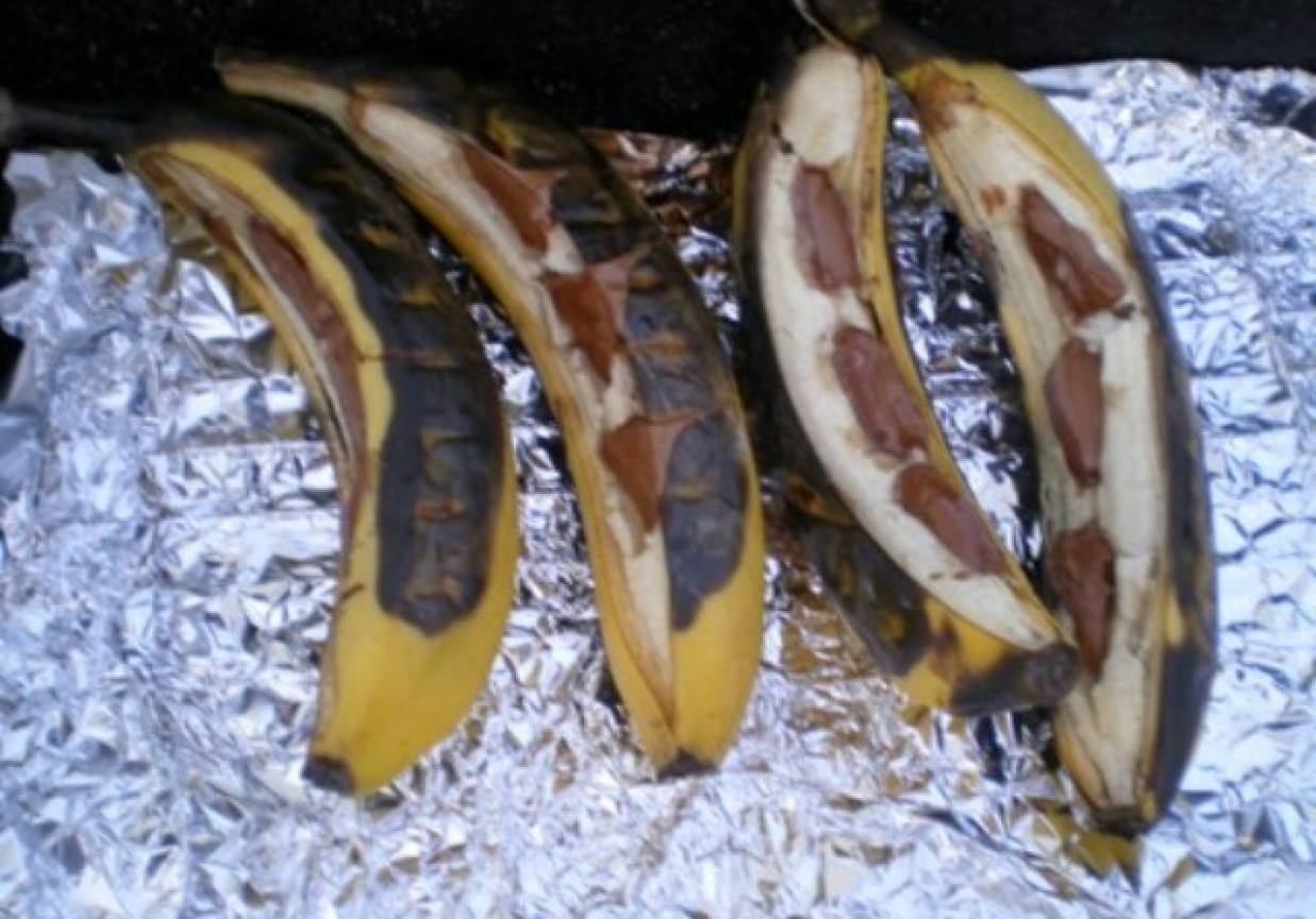 Banany grillowane z czekoladą foto