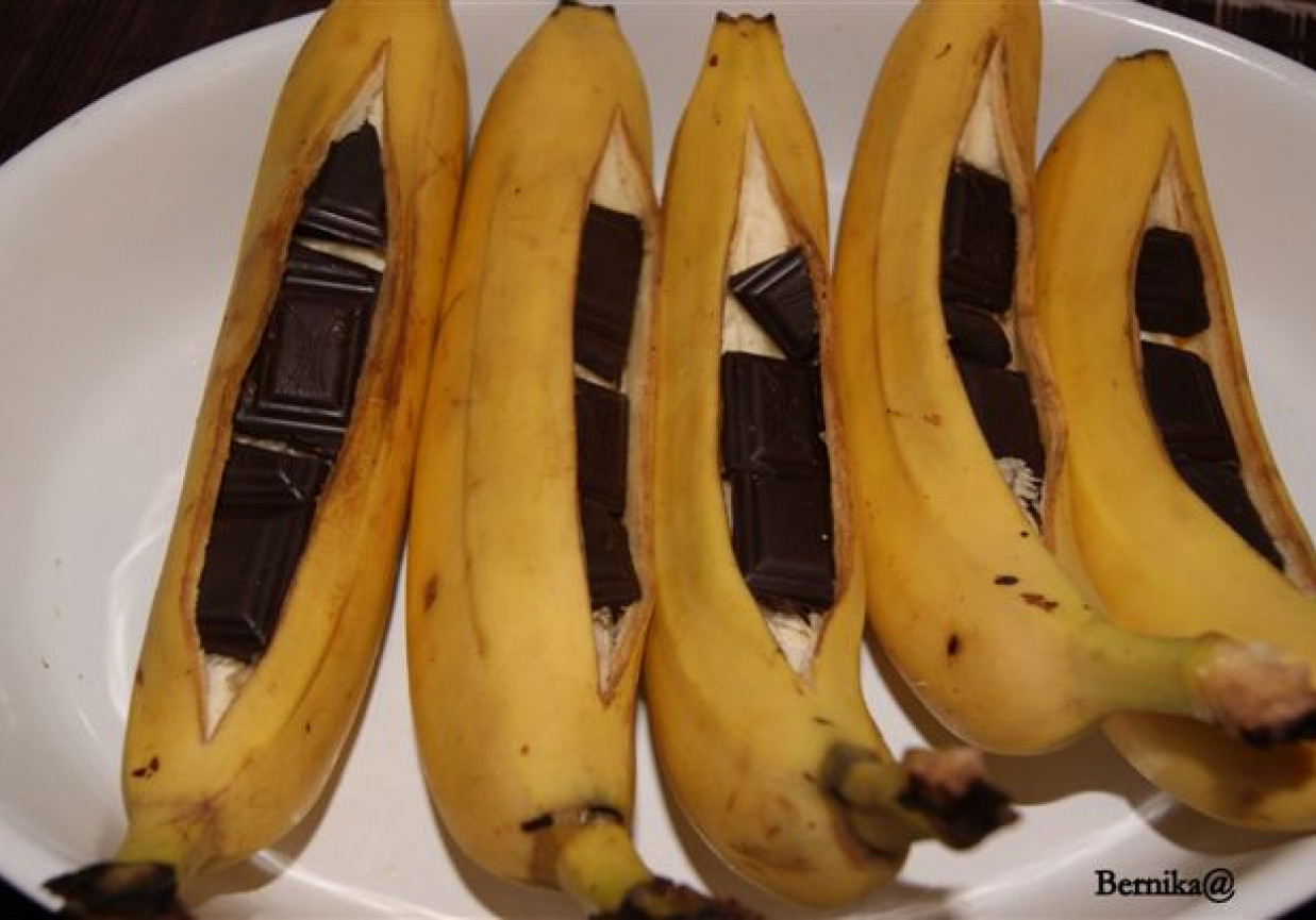 Banany zapiekane z czekoladą foto