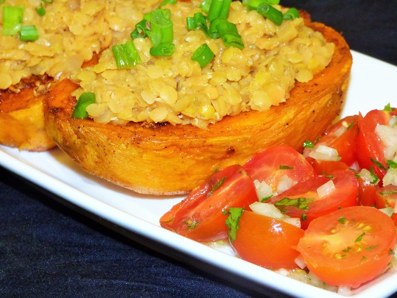 Pieczone bataty z soczewicą - medium