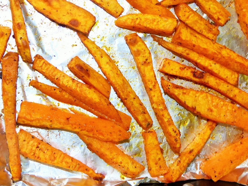 Pieczone frytki z batatów - medium