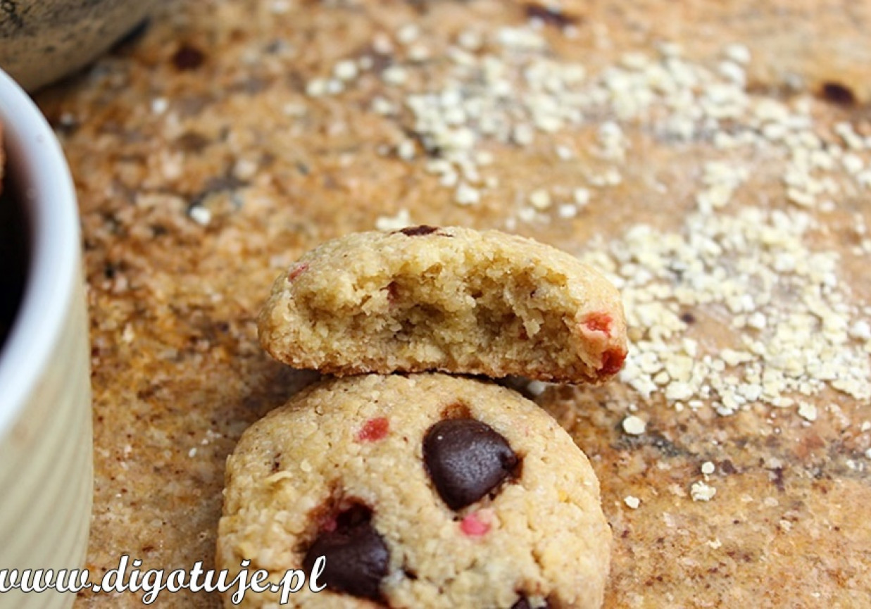 Bezglutenowe ciasteczka jaglano-kukurydziane z czekoladą (na oleju kokosowym)  foto