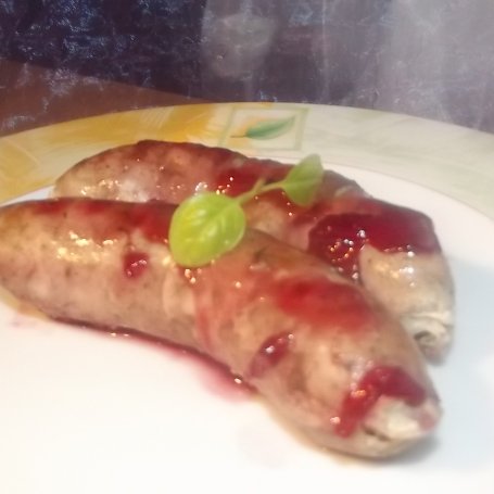 Krok 4 - Biała kiełbasa w glazurze wiśniowej foto