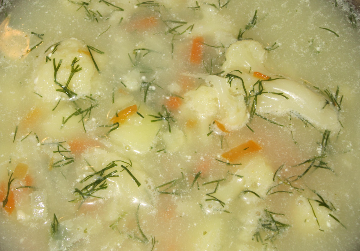 Biała zupa kalafiorowa foto