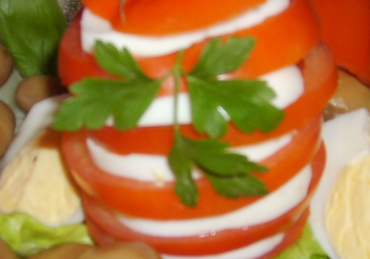 Biało - czerwone pomidorki foto