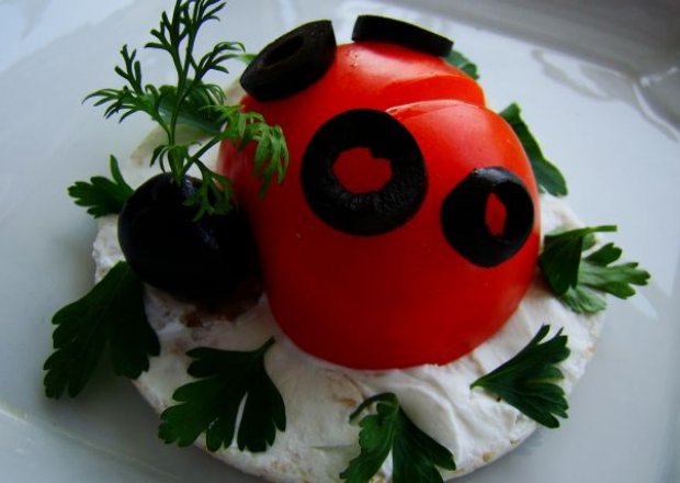 Fotografia przedstawiająca Biedronka  z pomidorka