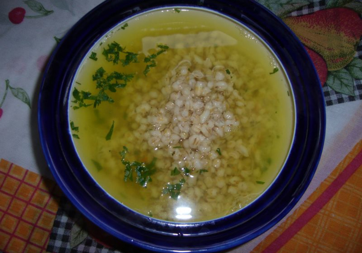 „Zupa czosnkowa z pęczakiem” foto