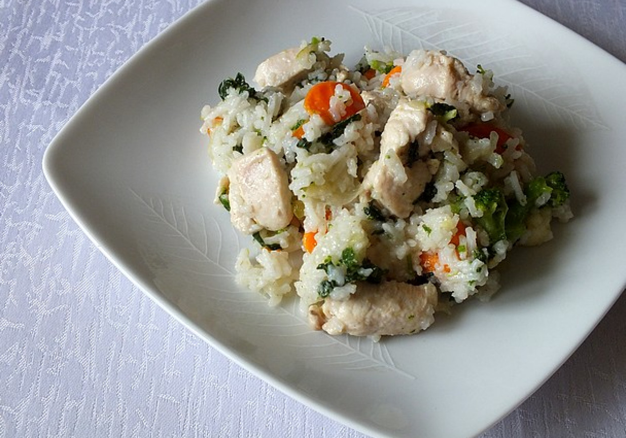 Błysakwiczne danie ryżowe z pokrzywą foto