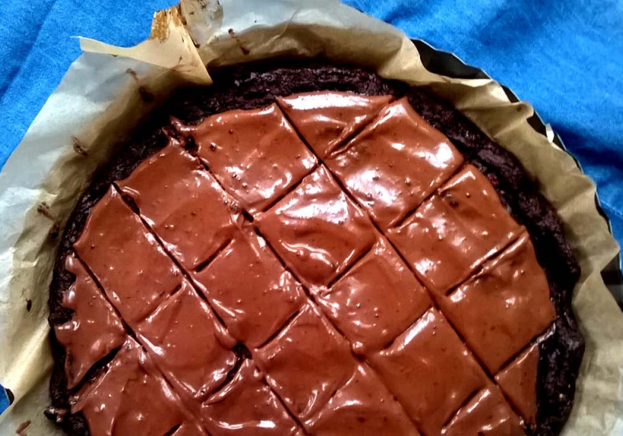 brownie jaglane z czekoladowym kremem mascarpone  foto