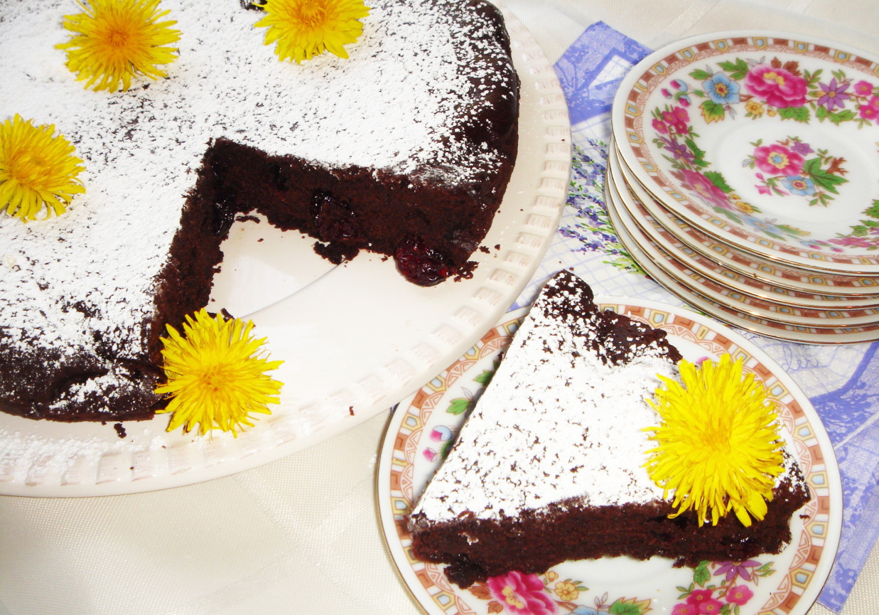 Brownie z żurawiną foto