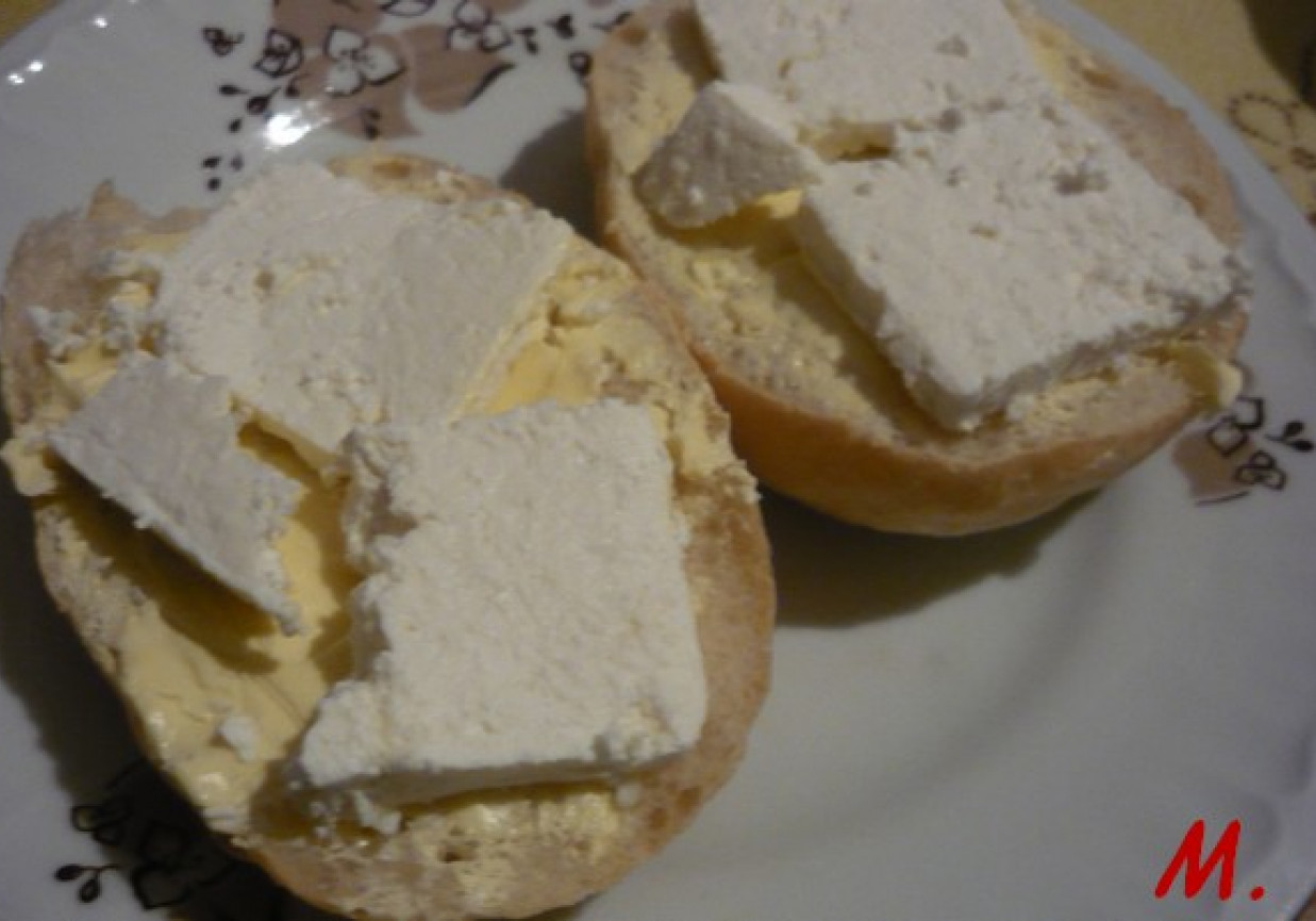 Bułka z serem białym foto