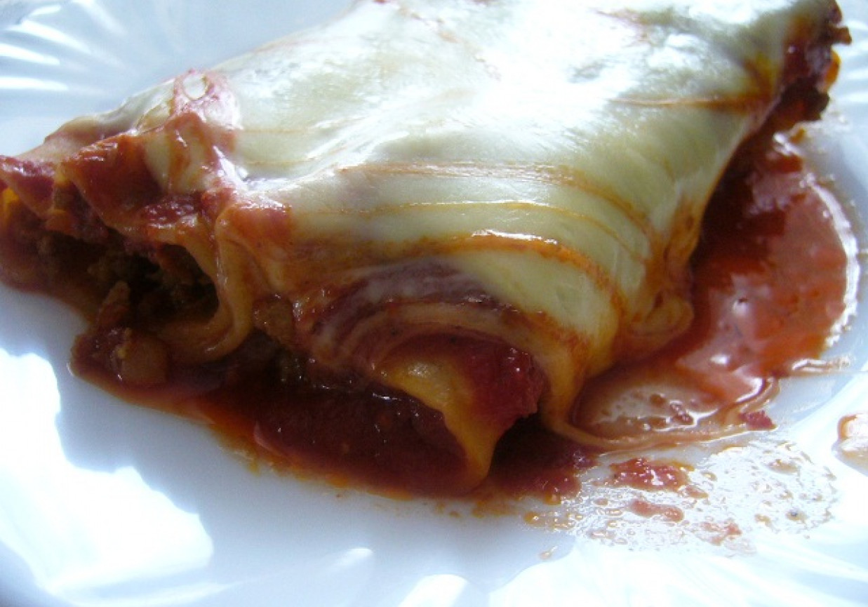 Cannelloni z mięsem mielonym w pomidorowym sosie foto