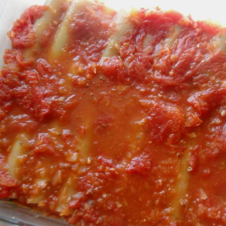 Krok 5 - Cannelloni z mięsem, pomidorami i beszamelem czosnkowym foto