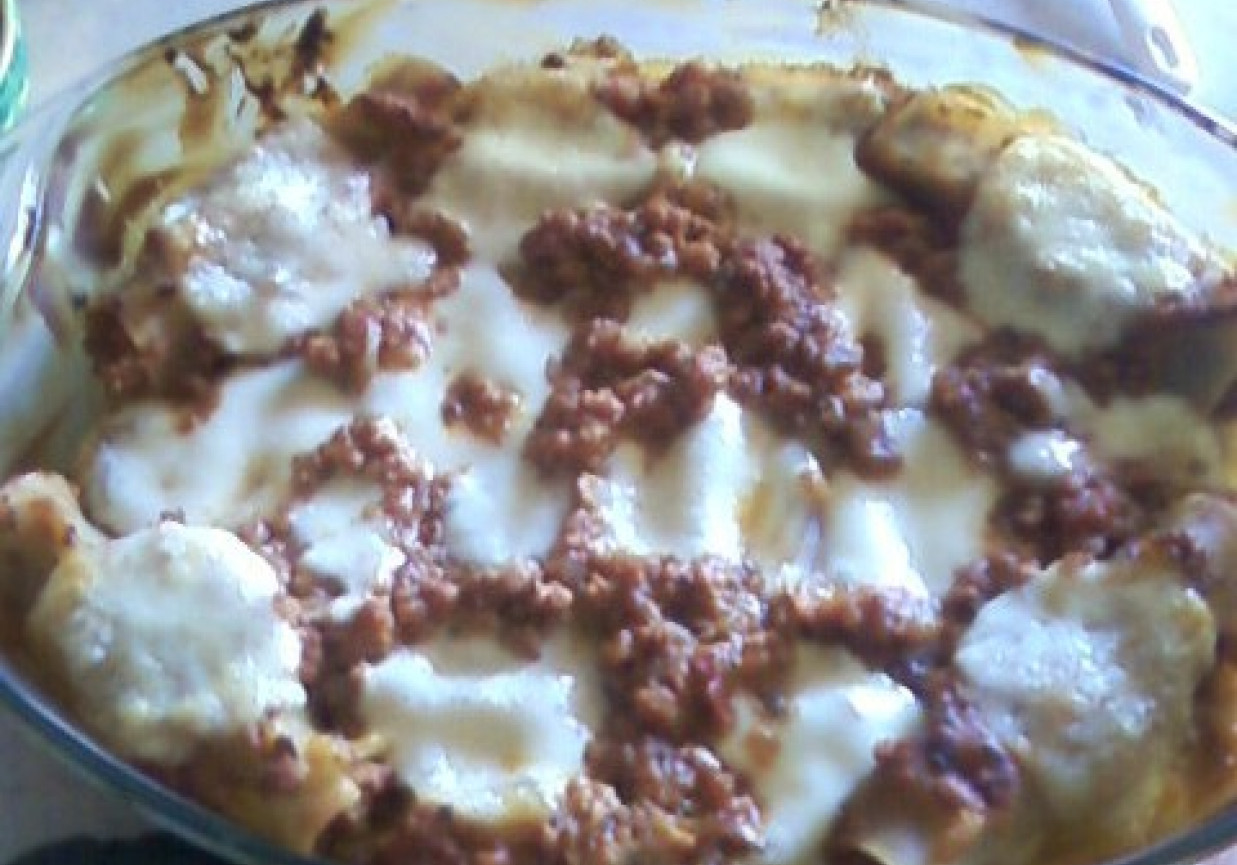 Cannelloni z mięsnym farszem i mozzarella foto