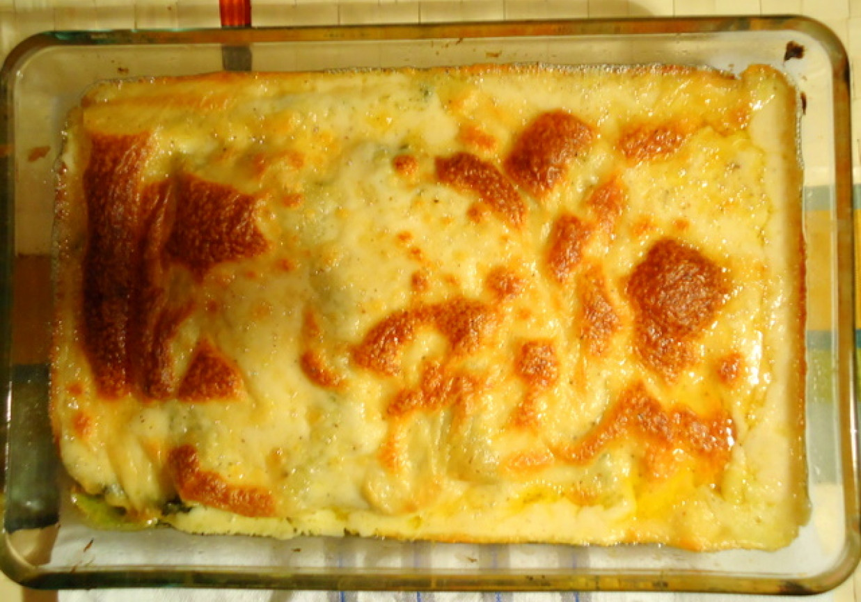 Cannelloni ze szpinakiem i szynką pod serowym beszamelem foto