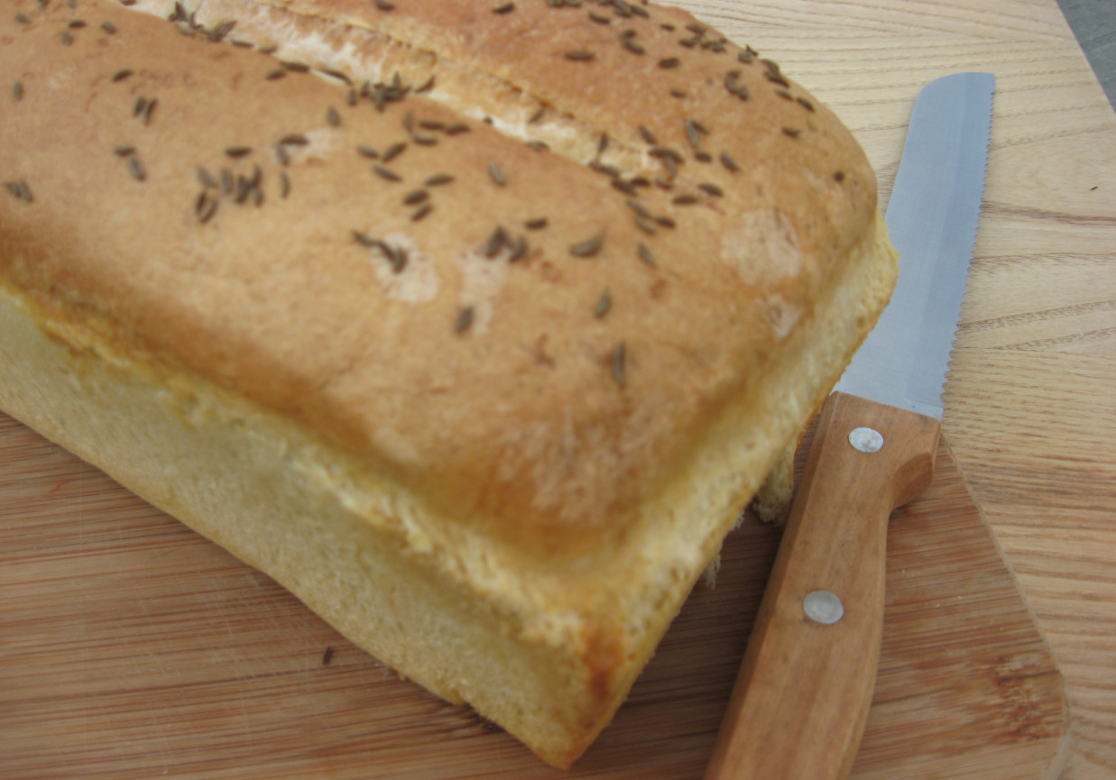 Chleb pszenny z nadzieniem ze świeżych ziół foto
