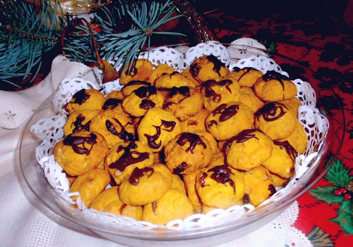 Ciasteczka dyniowe z orzechami i żurawiną foto