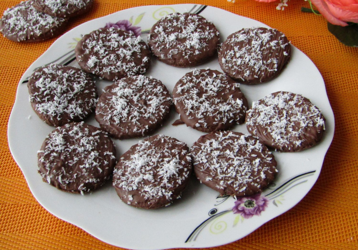 Ciasteczka kakaowe w polewie czekoladowej foto
