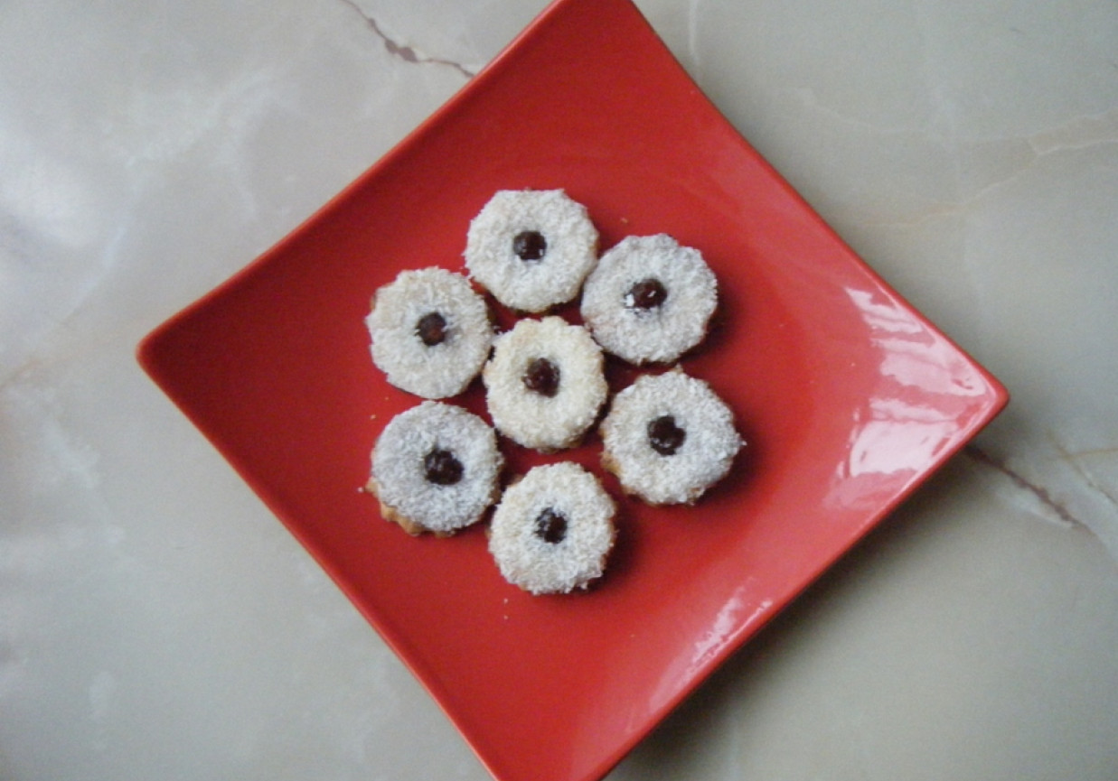 Ciasteczka kokosowe z marmoladą foto