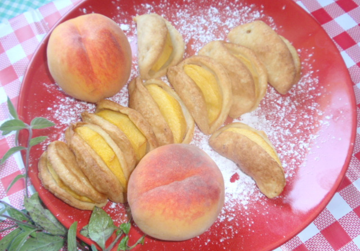 Ciasteczka  twarogowe z brzoskwinią foto