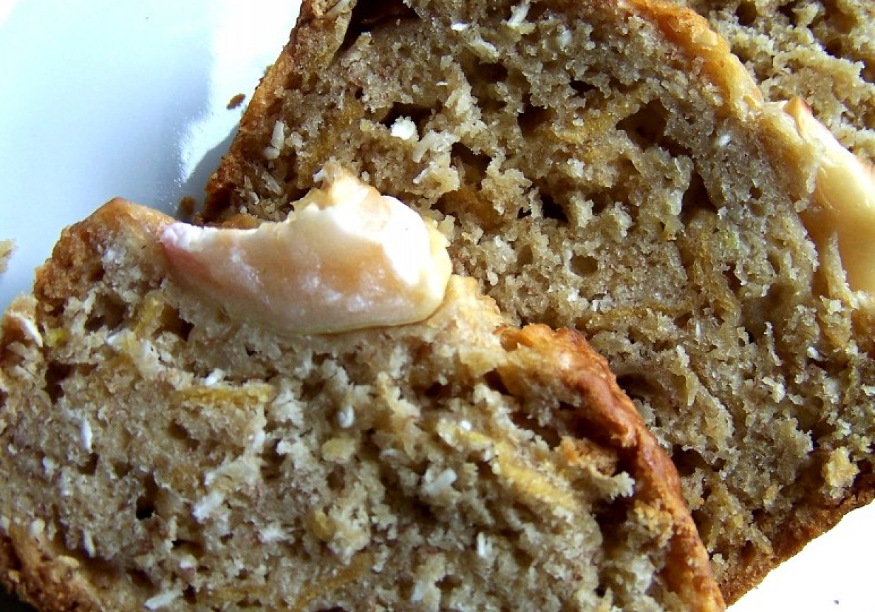 ciasto bananowo jabłkowe bez jajek foto