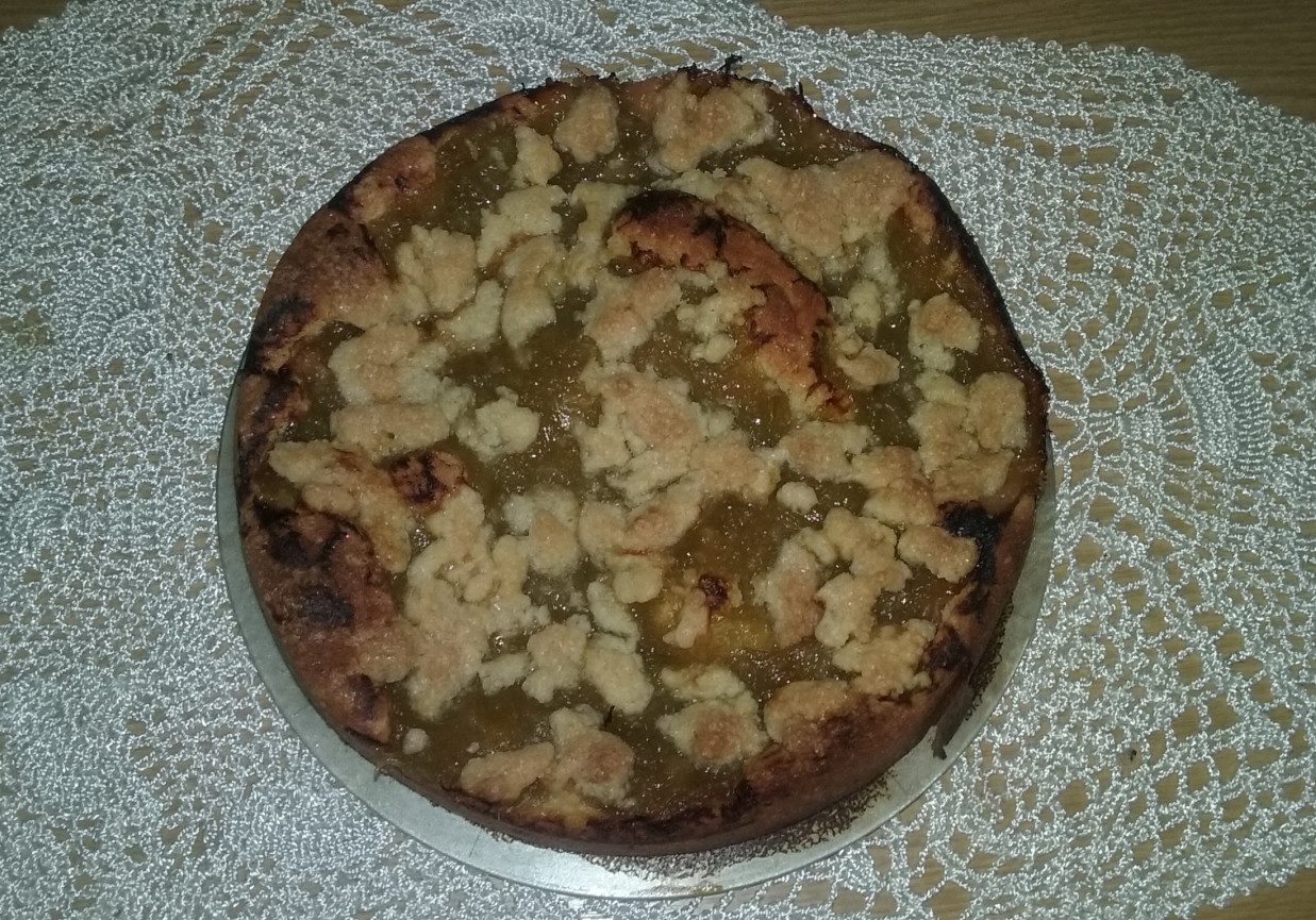 Ciasto biszkoptowo-rabarbarowe z kruszonką foto
