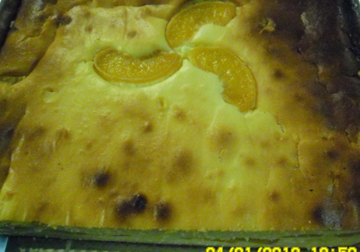 Ciasto  budyniowe z  mandarynkami foto
