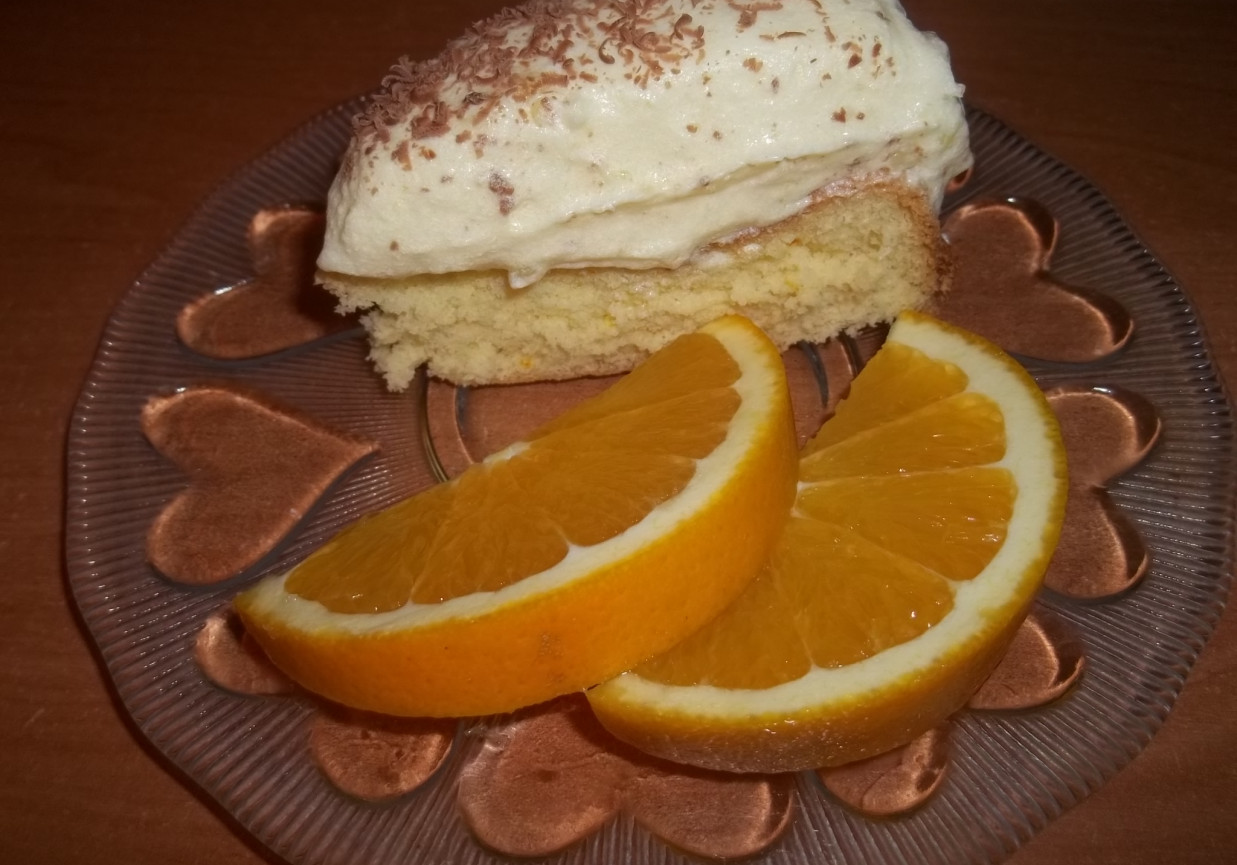 Ciasto budyniowe z pomarańczą foto