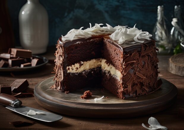 Fotografia przedstawiająca Ciasto czekoladowe wilgotne