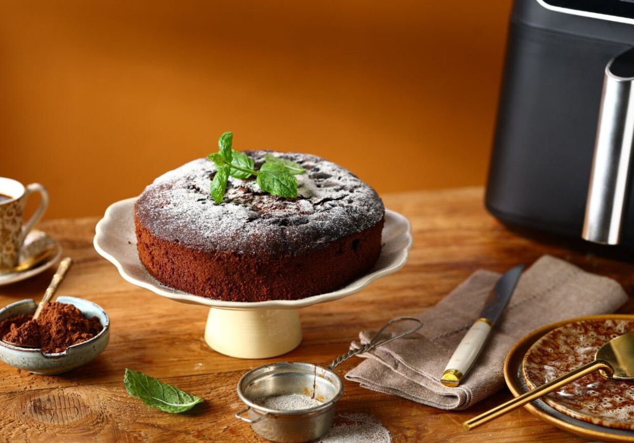 Ciasto czekoladowe z borówkami foto