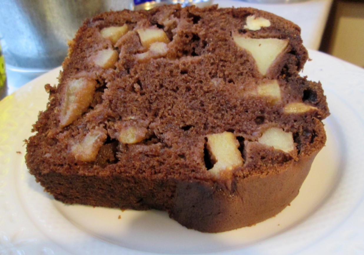 Ciasto czekoladowe z dodatkiem jabłek foto
