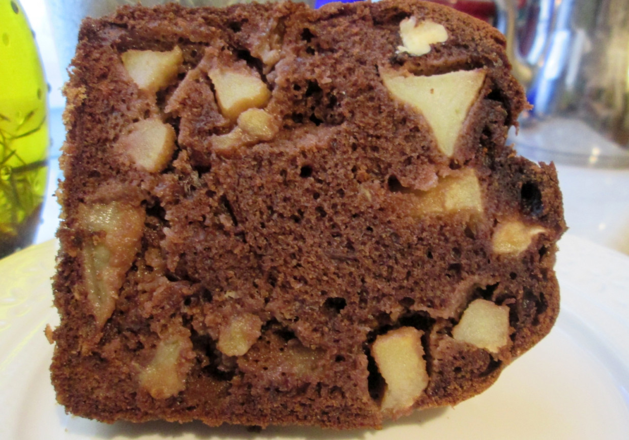 Ciasto czekoladowe z dodatkiem jabłek foto