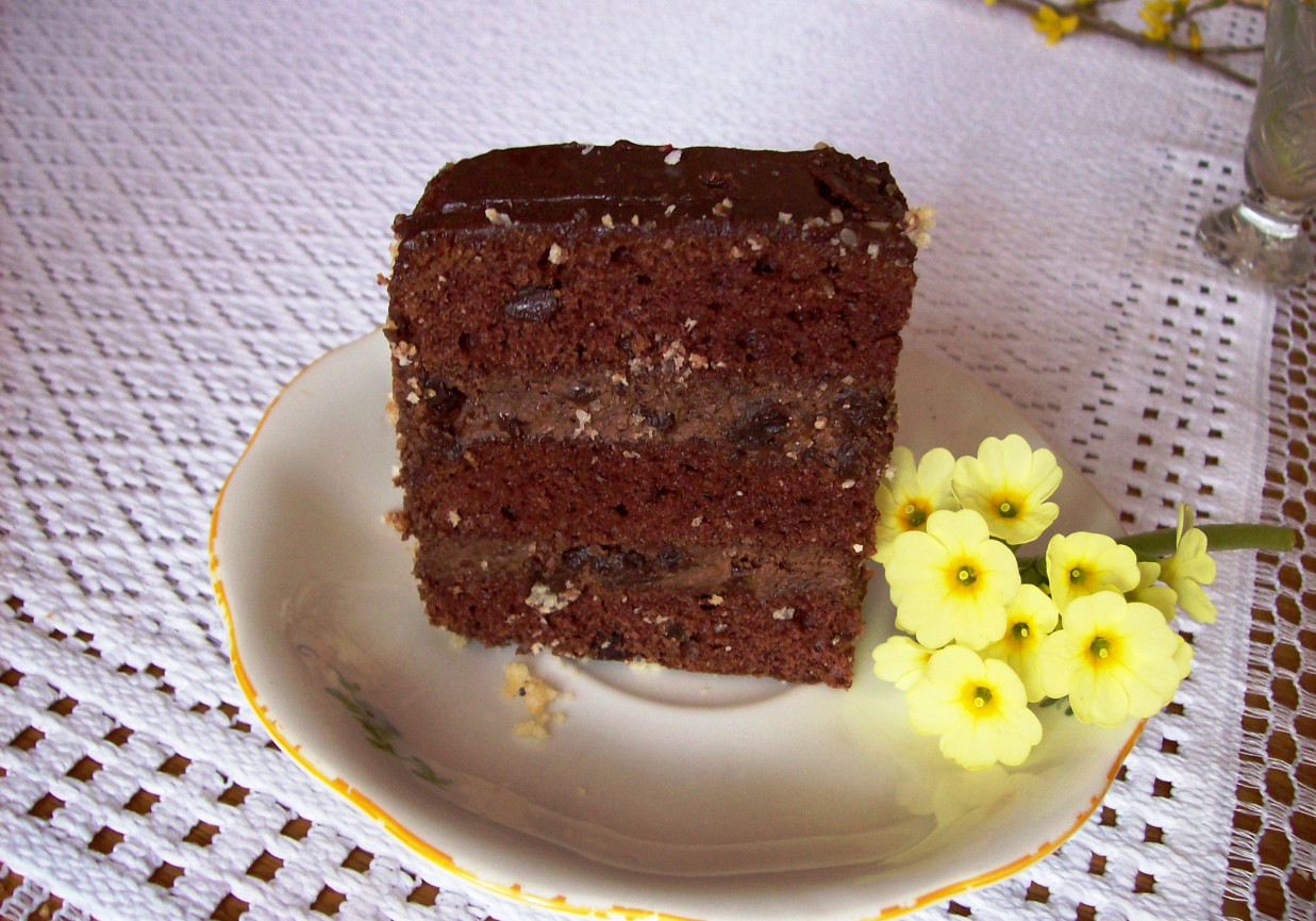 Ciasto czekoladowe ze śliwkami foto