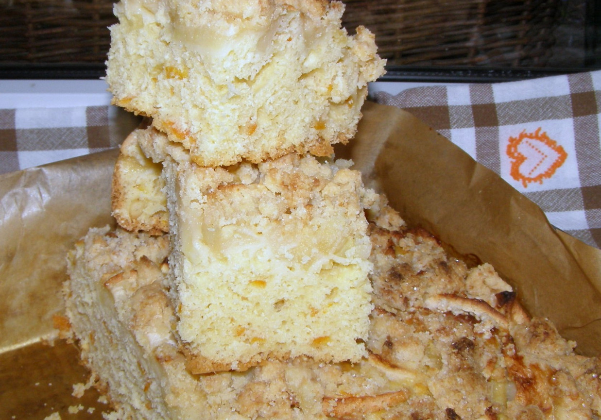 Ciasto drożdżowe na suchych drożdżach z jabłkami z nutą pomarańczy DoradcaSmaku.pl