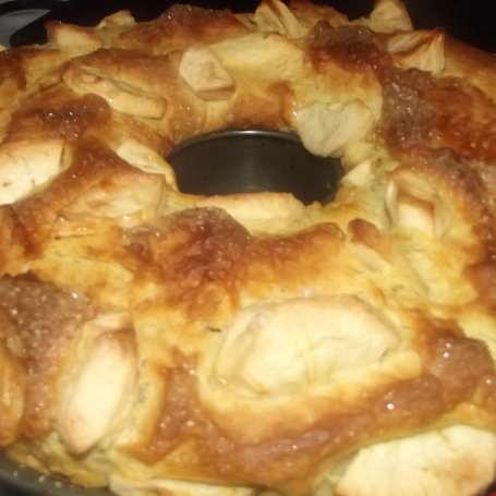 Krok 8 - Ciasto dyniowe na drożdżach  z jabłkiem foto