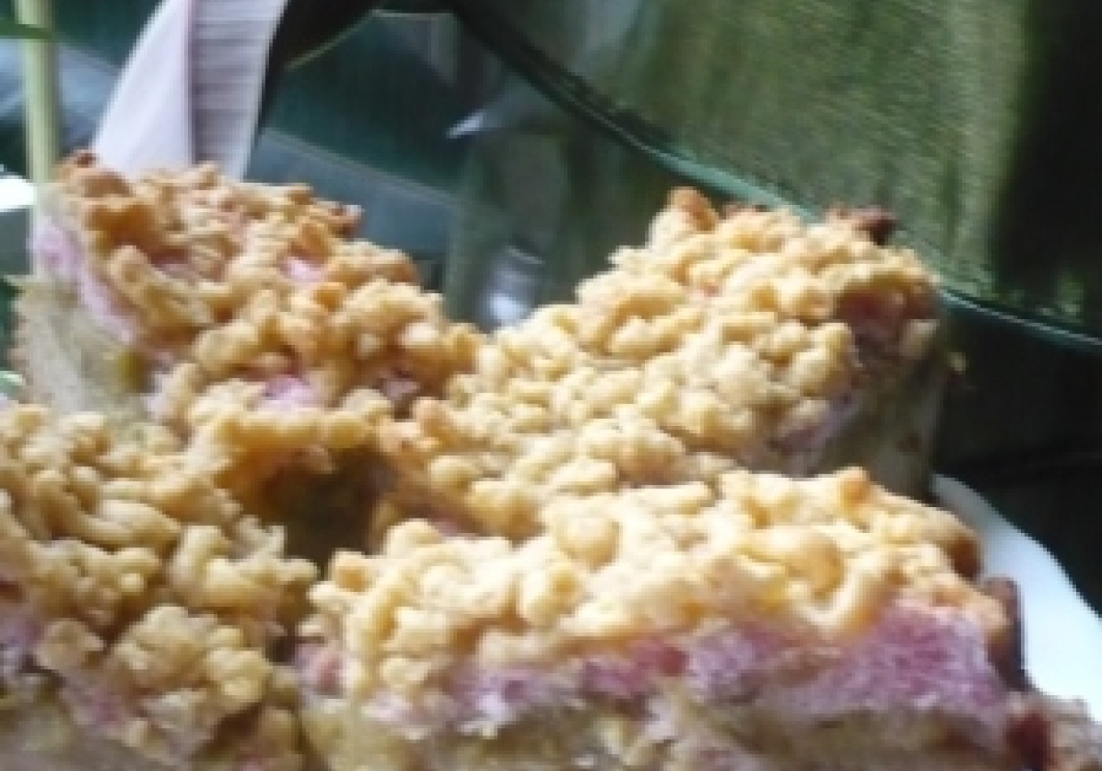 Ciasto jabłkowo-rabarbarowe z pianką różową foto