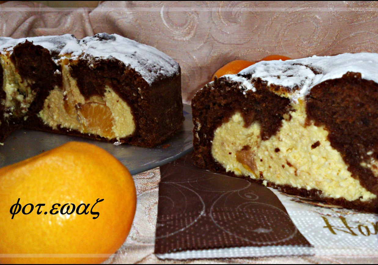 Ciasto kakaowo serowo mandarynkowe foto