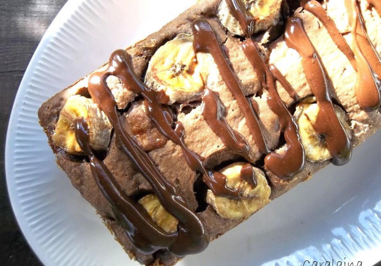 ciasto karmelowo czekoladowe z bananami foto