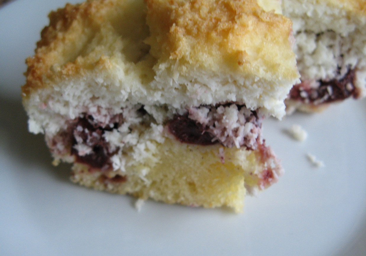 CIASTO KOKOSOWE Z OWOCAMI foto