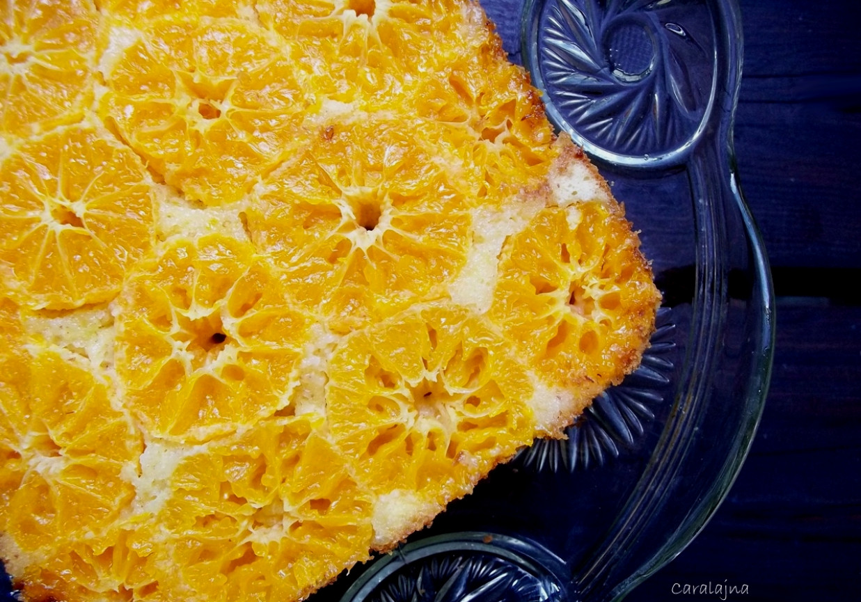 ciasto odwracane z mandarynkami foto