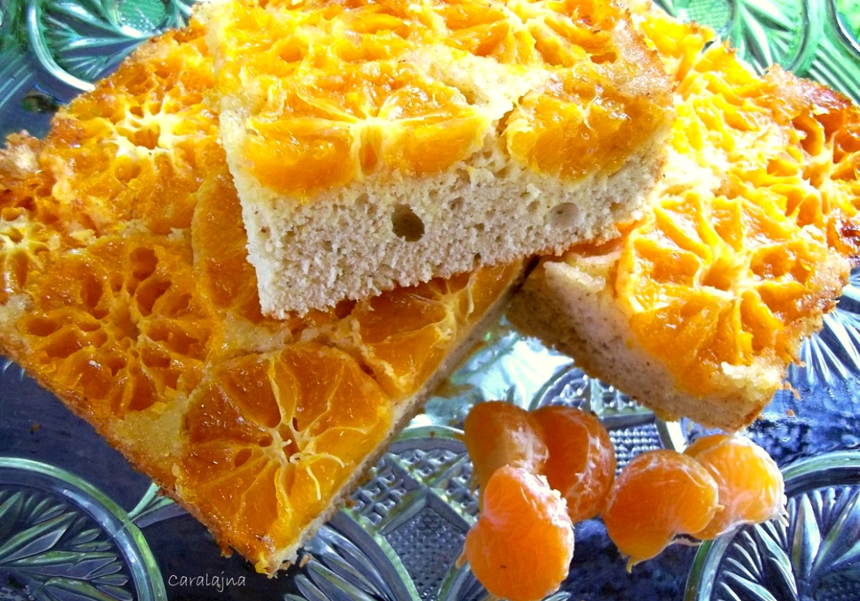 ciasto odwracane z mandarynkami foto